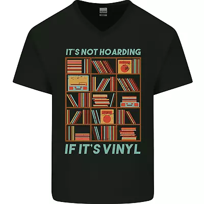 Buy Its Not Hoarding Funny Vinyl Records Turntable Mens V-Neck Cotton T-Shirt • 8.99£