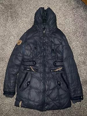 Buy Naketano Women Winter Teddy Lined Coat Jacket Navy Size M • 39.99£