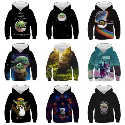Buy Kids The Mandalorian Baby Yoda Hoodies Sweatershirt Pullover Hooded Top Gifts • 8.66£