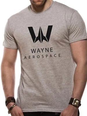 Buy Justice League Movie Official Wayne Aerospace Unisex Grey T-Shirt Mens Womens La • 7.95£