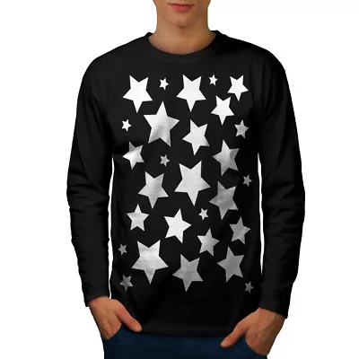 Buy Wellcoda Star Shine Mens Long Sleeve T-shirt, Pattern Graphic Design • 17.99£