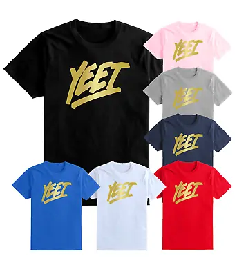 Buy Kids Gold YEET T Shirt Lazar Beam Merch Gaming Youtuber Boys Girls Gift Top Tee • 6.99£