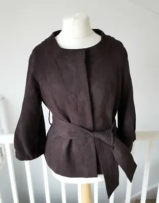 Buy COAST Size 14 Women's Chocolate Brown Belted Jacket • 9.99£