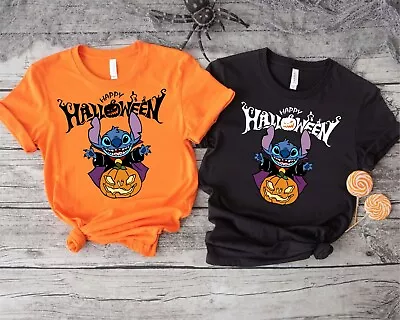 Buy Lilo And Stitch Halloween T-Shirt, Pumpkin Ohana Scary Stitch Kids Adults Top • 25.99£