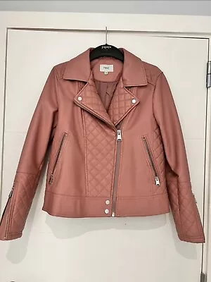 Buy Pink NEXT Faux Leather Biker Jacket Size 16 • 40£