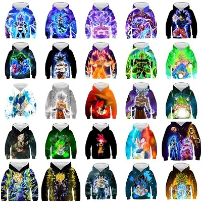 Buy Z Goku Kids Boys Hoodie Sweatshirt Casual Pullover Top Jumper Coat • 12.49£