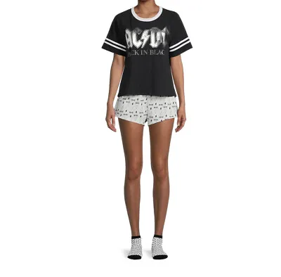 Buy NWT XS Ac Dc Ac/dc Band Summer Pajamas Socks Mothers Vacation Gift Set Rocker • 23.83£
