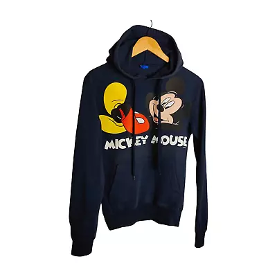 Buy Disney Mickey Mouse Hoodie Sweatshirt Size Large Grey Blue Black Graphic Hooded • 25£