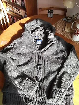 Buy Knitted Men's Zip-up Chunky Knit Fleece Cardigan Work Wear Hoodie Medium • 12.50£