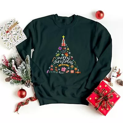 Buy Merry Christmas Tree Jumper Xmas Sweatshirt Unisex Fashion Celebration Sweaters • 15.75£