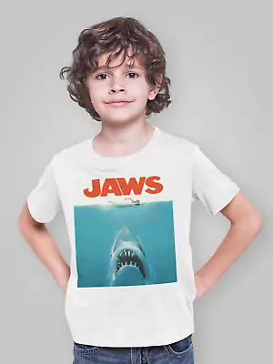 Buy Jaws T-Shirt Shark Amity Island Boys Girls Movie Retro Tee Children Tee Kids • 5.99£