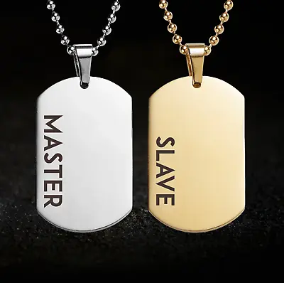 Buy Bold Master And Slave Necklace Set, BDSM Jewellery, Day Collar, Fetish • 31£