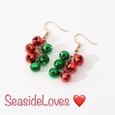 Buy Christmas Bauble Bells Earrings Jewellery Gift UK *Free Delivery* • 4.20£