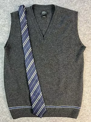 Buy Harry Potter Ravenclaw Wool Sweater Vest & Tie Gray Universal Studios Cho Chang • 74.65£