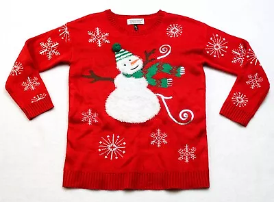 Buy Tiara International Women's Snowman Ugly Christmas Sweater Red Size XL • 17.25£