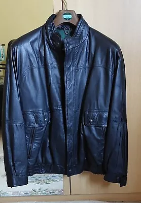 Buy Mens Black St Michael Leather Jacket Size Medium  • 30£