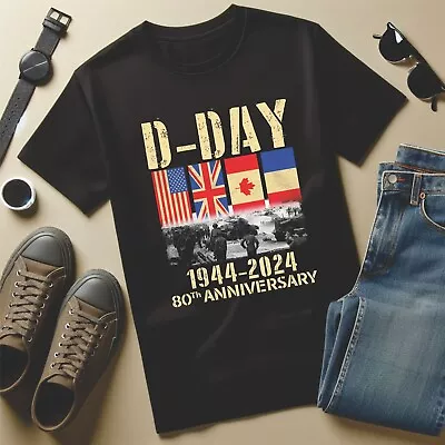 Buy D-Day Tshirt, Remembrance Day T Shirt, UK Flag Tshirt, Veterans T-Shirt, Gift • 11.99£