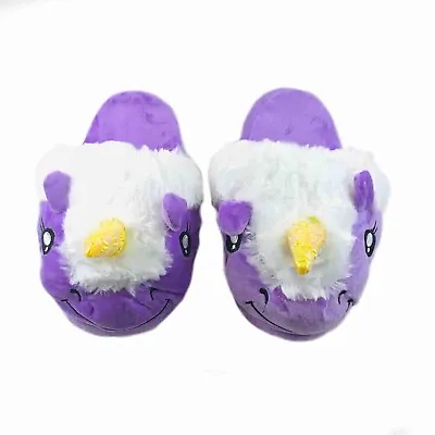 Buy Furry Slipper Cartoon Fun Soft Plush Feet Booties Shoes Unisex Unicorn Purple • 18.89£