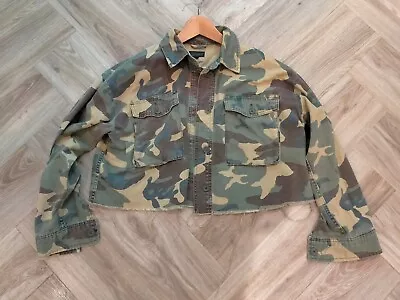 Buy Topshop Camouflage Jacket Small 8-10 Fits Up To 12 Cropped • 6£