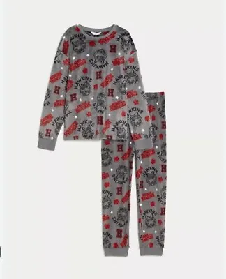 Buy Marks And Spencers Kids Stranger Things Velour Pyjamas Size 7-8 Years • 14.99£