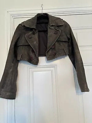 Buy *iconic* Allsaints Steampunk Edgy Leroy Taupe Leather Jacket Uk 6 Us 4rrp £395 • 80£