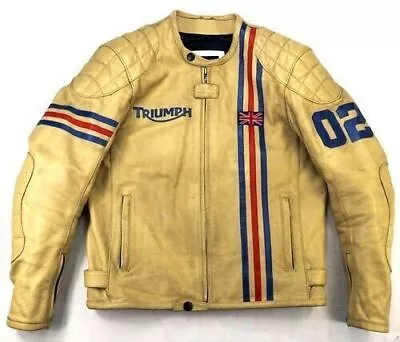 Buy TRIUMPH Stylish Motorbike Leather Jacket, Racing Bikers Leather Jacket • 119.99£