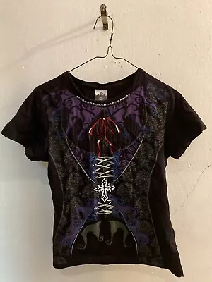 Buy Women’s Gothic Lace Corset T-Shirt, Medium (8-10), 100% Cotton, Pakistan • 7.39£