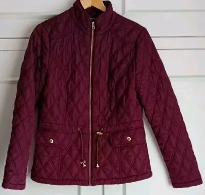 Buy Ladies George Burgundy Quilted Jacket Size 10 • 5£