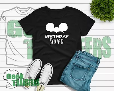 Buy Birthday Squad Disney Mickey Mouse T-shirt Kids Adults Ladies Tee Party Children • 13.99£
