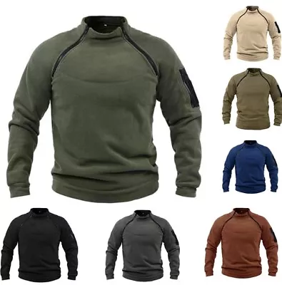 Buy Mens Fleece Jacket Sweatshirts Casual Tactical Army Warm Military Jacket Outwear • 4.31£