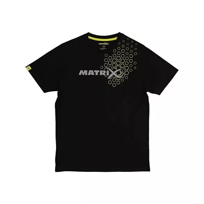 Buy Matrix Hex Print T-Shirt Black Coarse Fishing Clothing & Footwear - All Sizes • 18.99£