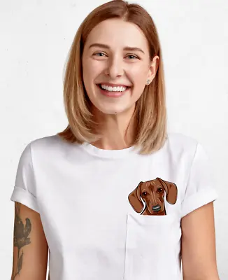 Buy Dachshund Dog Middle Finger Cute Pocket T-shirt Funny Gift Idea Christmas Gift • 18.94£