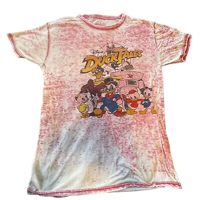 Buy Duck Tales Womans Large Red & White Short Sleeve Sheer Graphic T Shirt • 18.82£