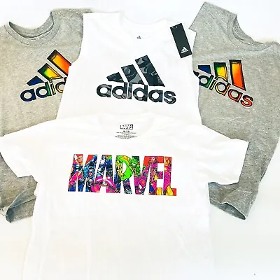 Buy NEW Lot Of Adidas & Marvel Short Sleeve & Sleeveless Tee T-Shirts  Boys 10-12 • 15.79£