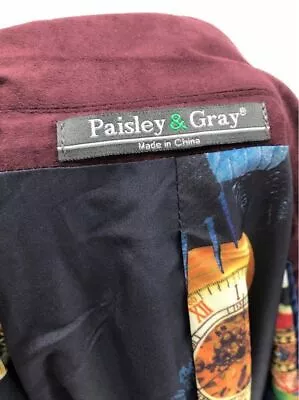 Buy Paisley & Gray Burgundy Vegan Leather Military Jacket - Size M • 15.65£