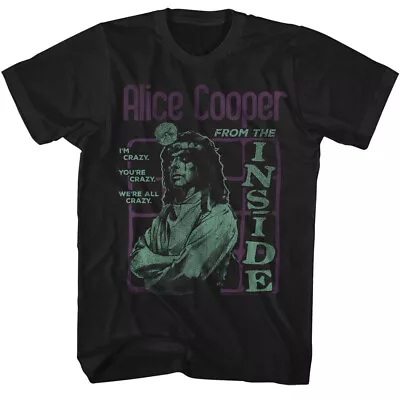 Buy Alice Cooper I'm Crazy From The Inside Men's T Shirt Shock Rock Concert Merch • 40.90£