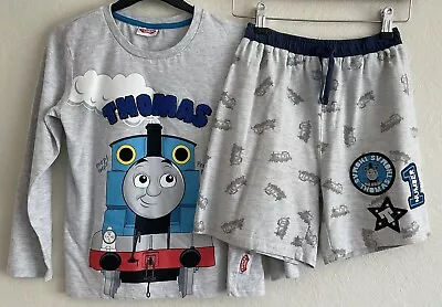 Buy Thomas The Tank Engine Short Pyjama Set, Grey Mix, Aged 7/8 Years • 8.95£