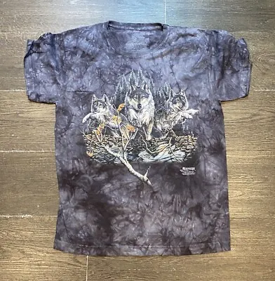 Buy The Mountain T-shirt Youth Large Wolves Tie Dye Black White • 10.23£