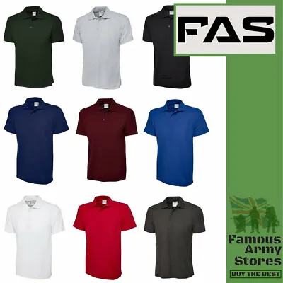 Buy Men Polo Shirt Plain Short Sleeve Work Casual Smart Top T-Shirt Unisex Poloshirt • 9.95£