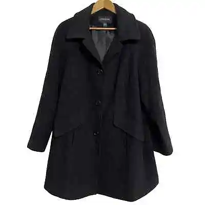 Buy London Fog Wool Blend Pea Coat Jacket Black Size 1X • 56.94£