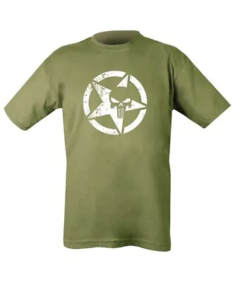 Buy Kombat UK US Punisher T-Shirt Green Skull Men's Top 100% Cotton • 11.99£