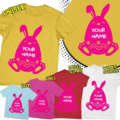 Buy Personalised Happy Easter Cute Egg Bunny Family Matching Fancy T-Shirt #ED • 9.99£
