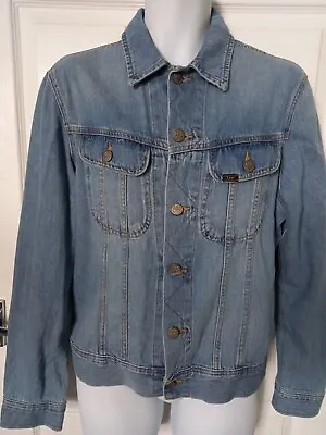 Buy Lee - Blue  Slim Rider  Cotton Blend Button Up Denim Jacket  Size M • 10£
