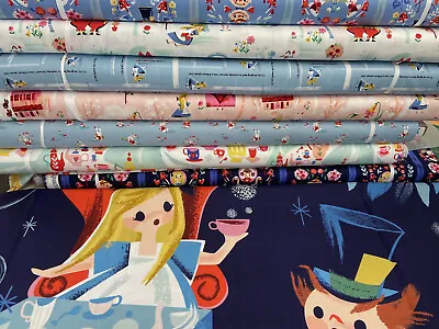 Buy Riley Blake Down The Rabbit Hole Alice Wonderland Cotton Fabric By 1/4 M* Or Pan • 3.90£