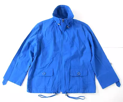 Buy New Draper's & Damon's Blue Cotton Zip Mock Neck Pocket Windbreaker Jacket PM • 21.25£