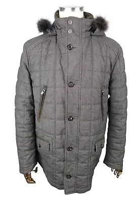 Buy £2455 Pal Zileri Weasel Fur Wool Puffer Coat Suede Leather Uk 46 Eu 56 Xxl Italy • 300£
