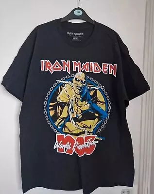 Buy Boohoo Iron Maiden T Shirt  Black Oversized Mens S World Piece Tour 1983 Slogan  • 4.99£