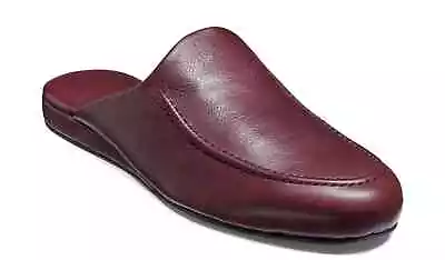 Buy Barker Aspen Burgundy Wine Red Leather Calf Mens Slippers Shoes 8 F Standard Fit • 45£