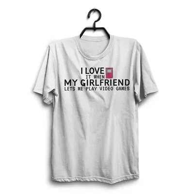 Buy LOVE GIRLFRIEND Mens Gaming Funny White T-Shirt Novelty Joke Tshirt Clothing Tee • 9.95£