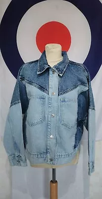 Buy BNWOT Womens Mango MNG Oversized Two Tone Short Denim Jacket Blue Size M (NB2) • 29.99£